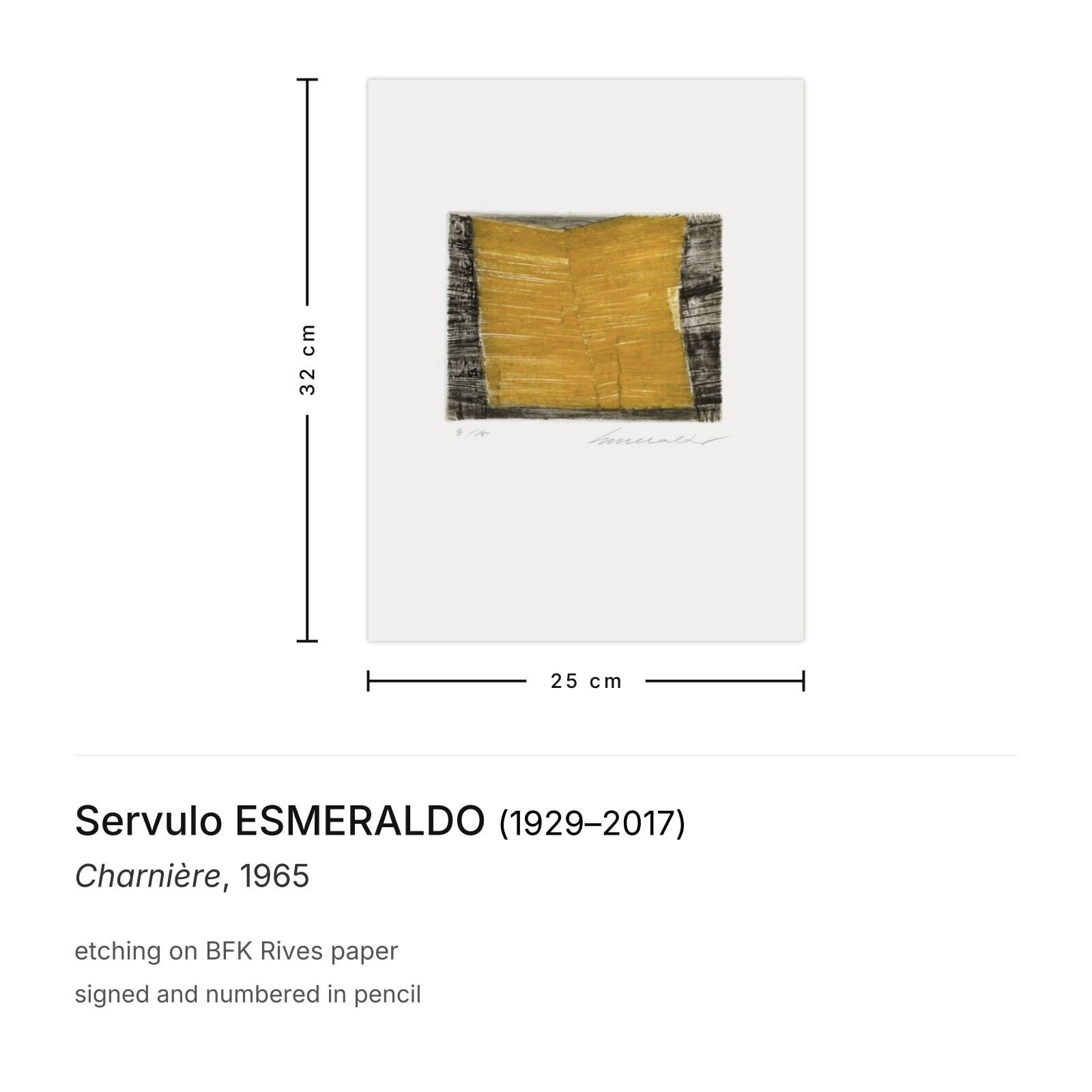 Servulo Esmeraldo Gesigneerde Ets Charnière 1965 photo furniture