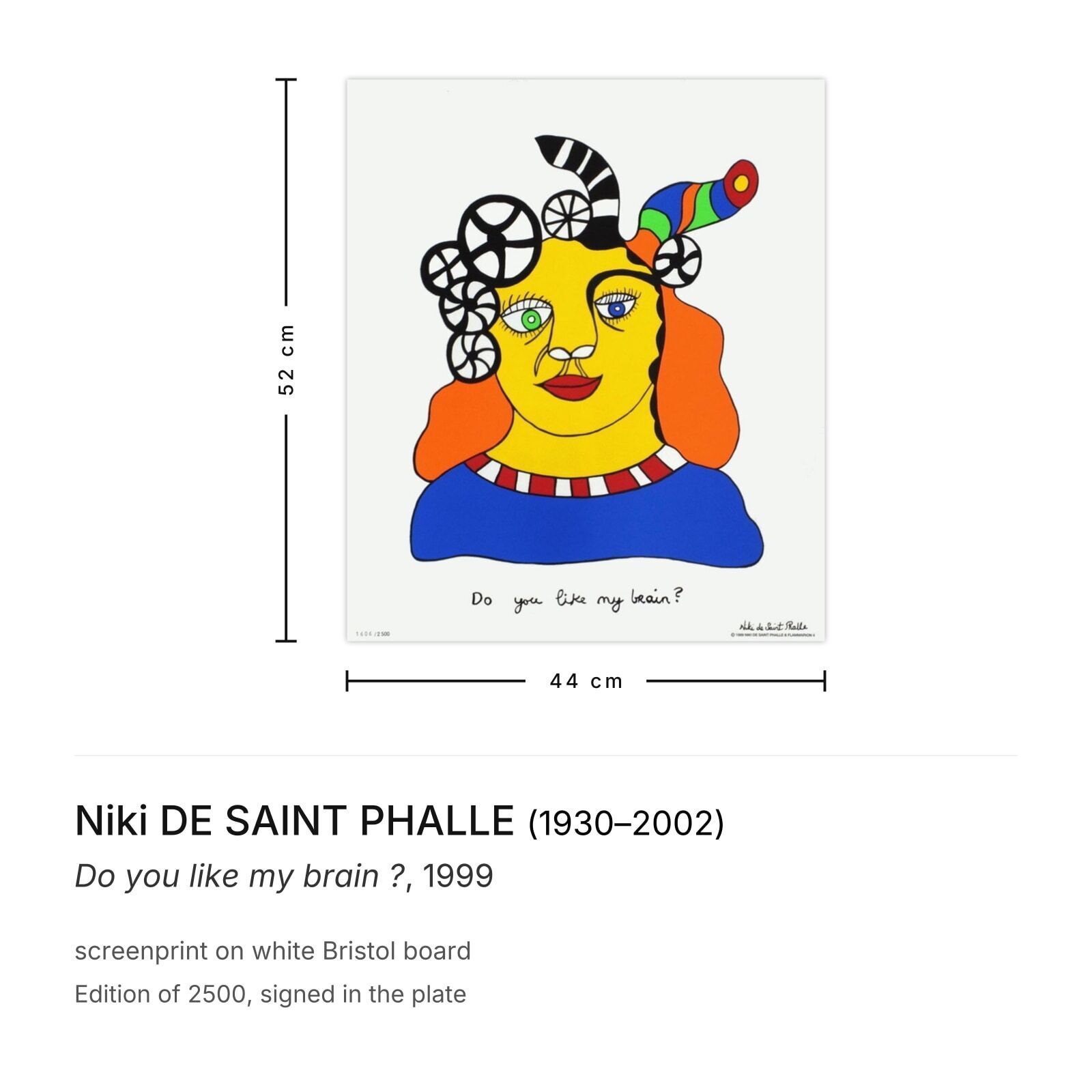 Niki De Saint Phalle Zeefdruk Do You Like My Brain ? 1999 photo furniture