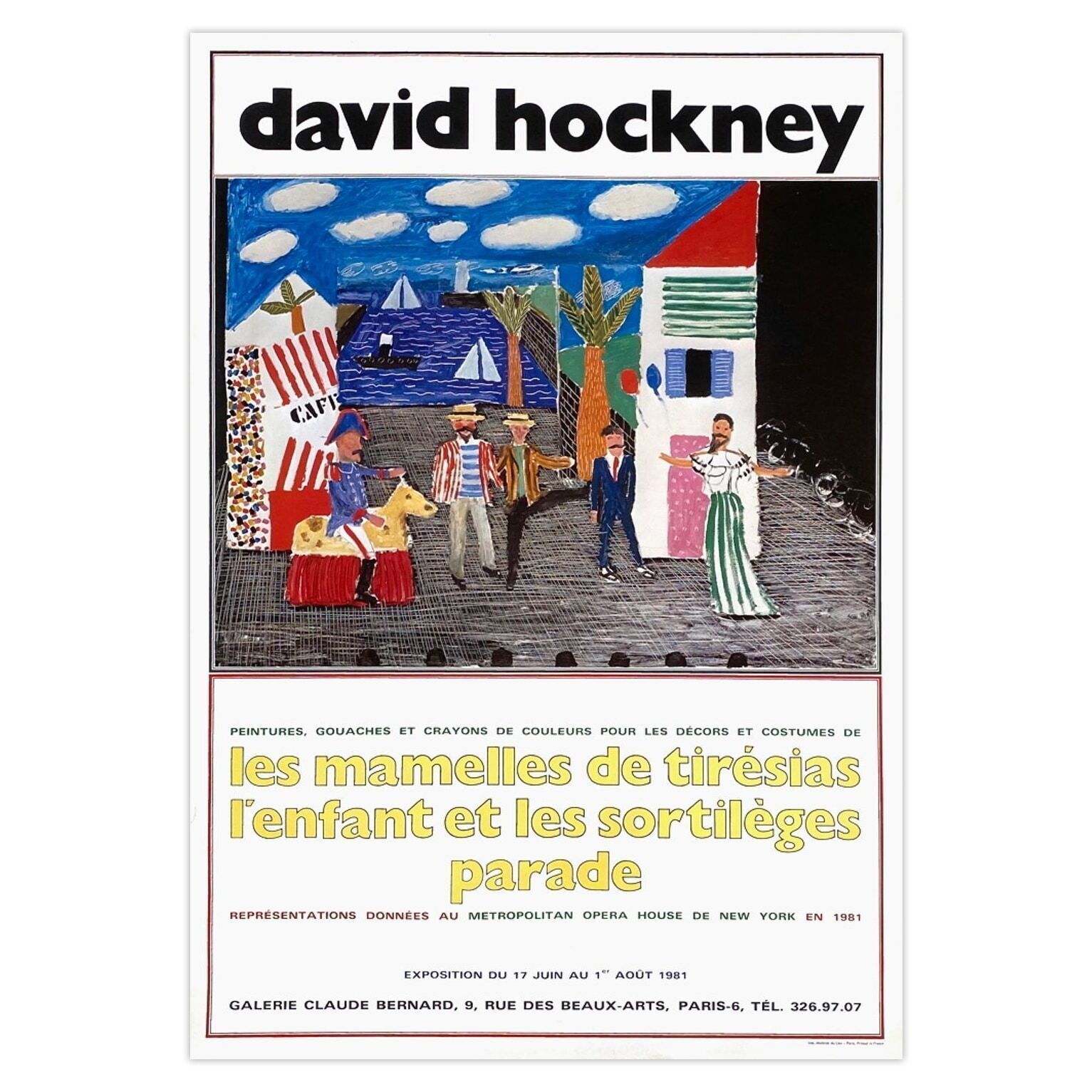 David Hockney Poster Expo 81   Galerie Claude Bernard