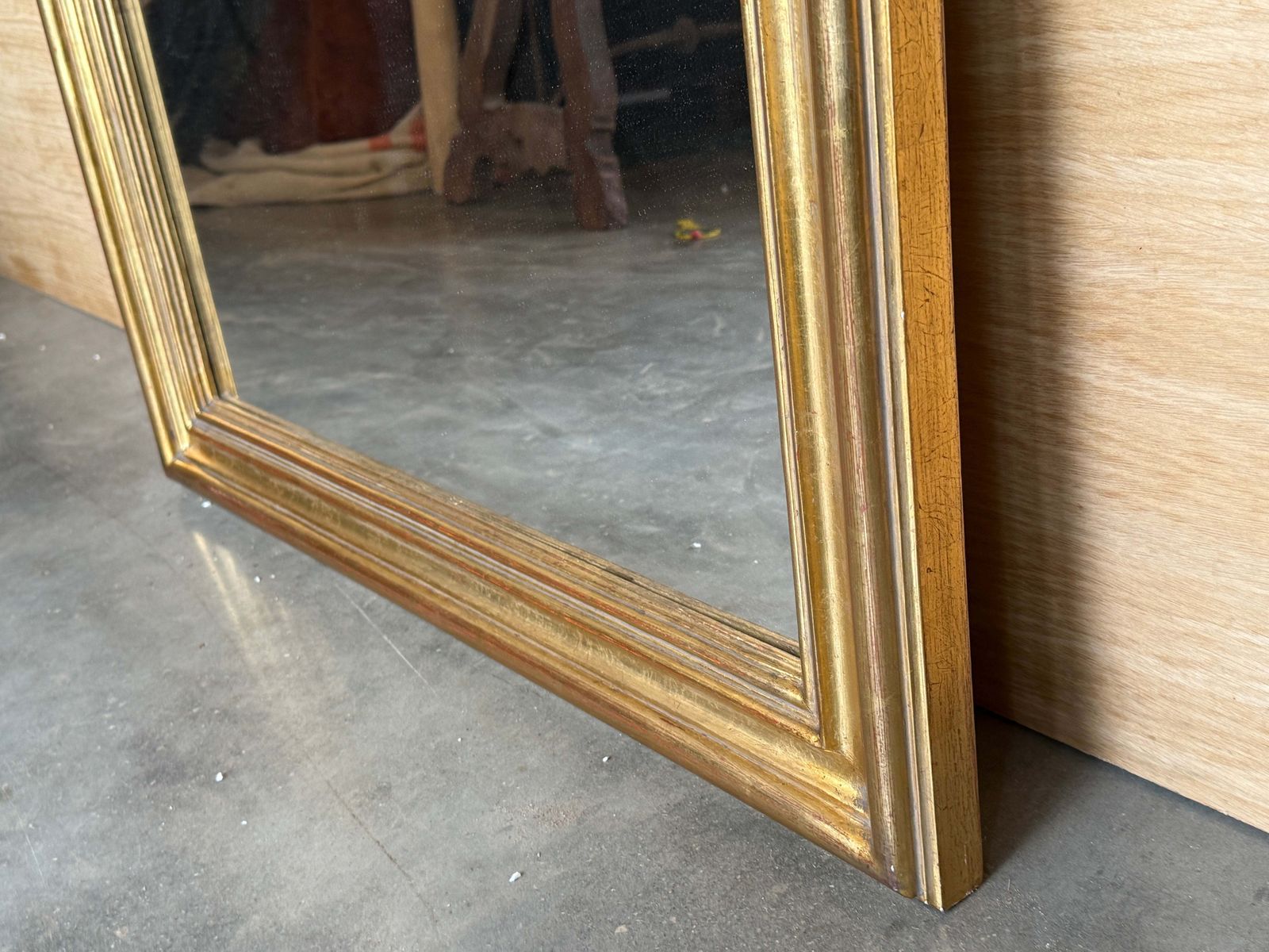 Antique French Giltwood Wall Mirror With Rounded Corners, Late 19th Century photo 2059.0