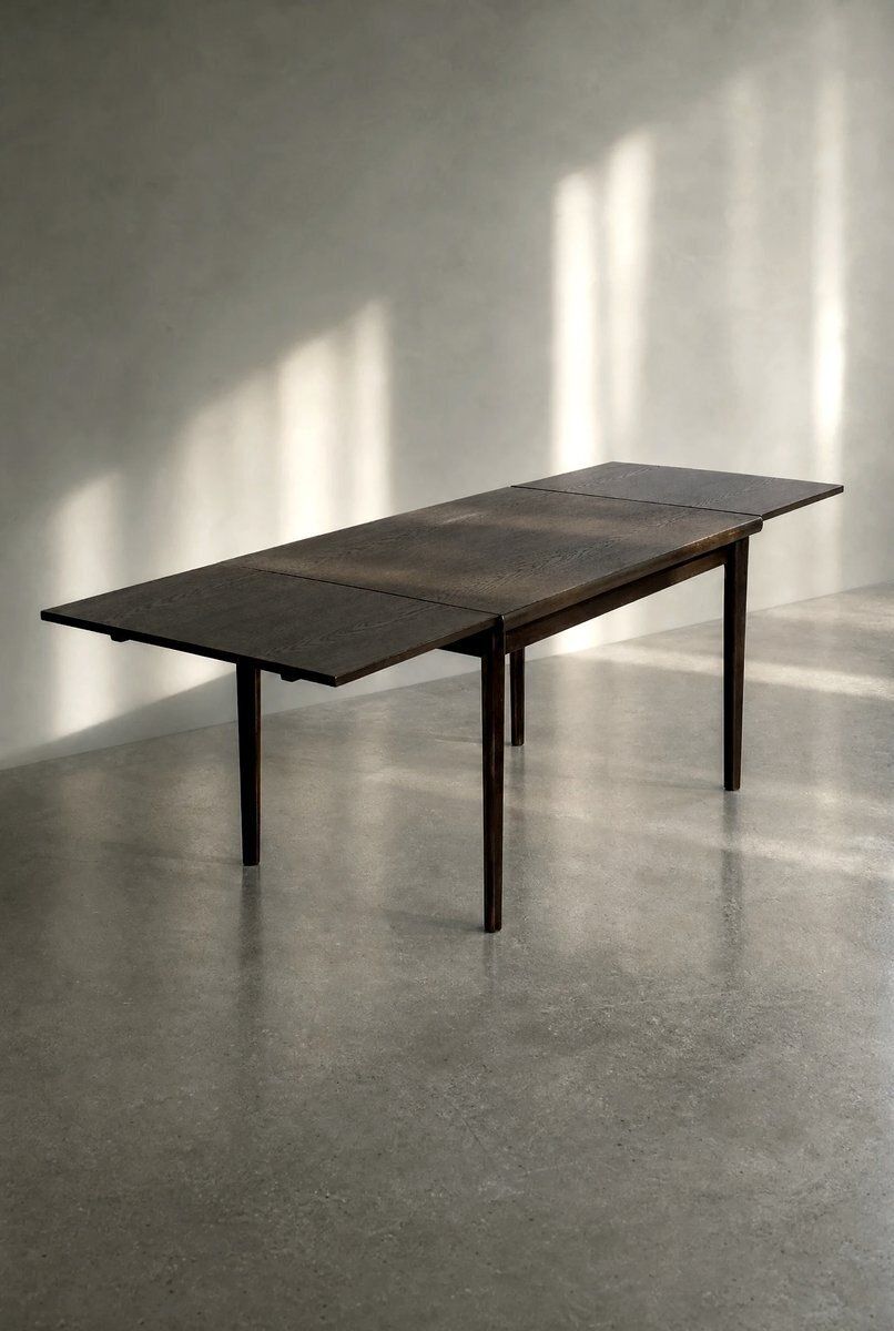 Vintage Deens Modern Eiken Houten Inklapbare Eettafel Van Am Møbler, jaren 1960