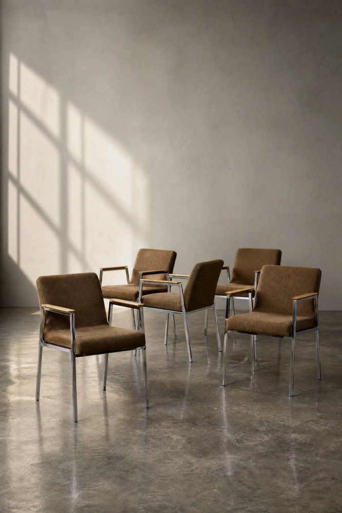 photo furniture Mid-Century Modern Duitse Bruine Vergaderstoel Van Drabert, jaren 1970