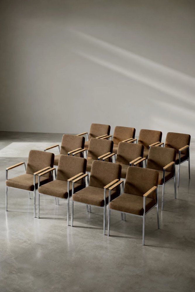 Meubels Mid-Century Modern Duitse Bruine Vergaderstoel Van Drabert, jaren 1970 photo