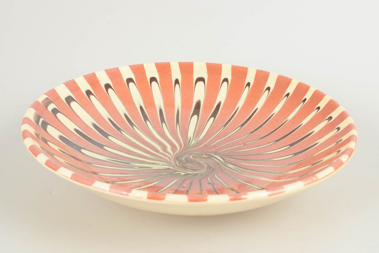 Kähler. Faience Bowl With Swirling Slip Decoration, 1930s photo furniture