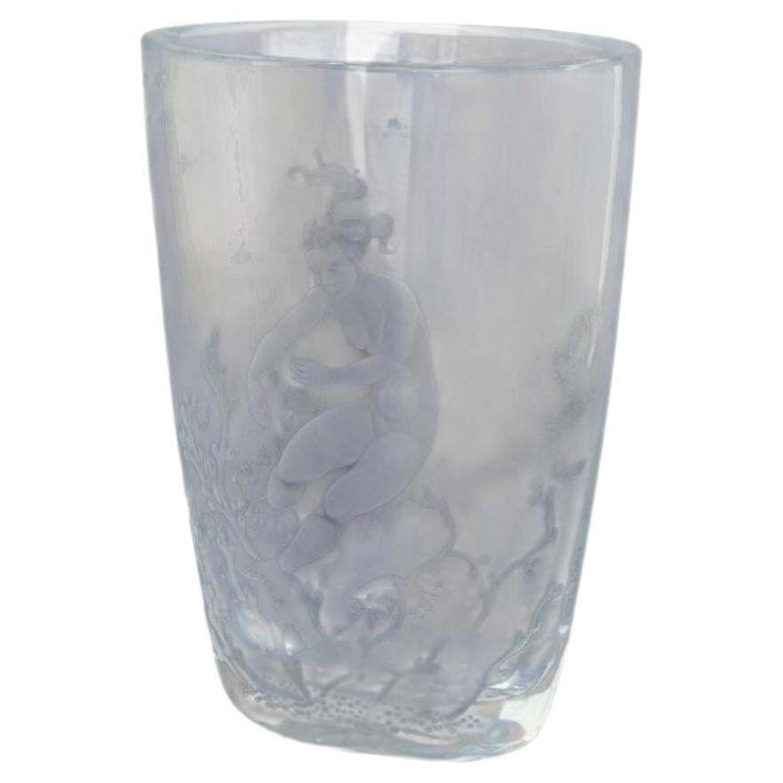 Vase « Expo » Nils Landberg pour Orrefors en cristal, 1949