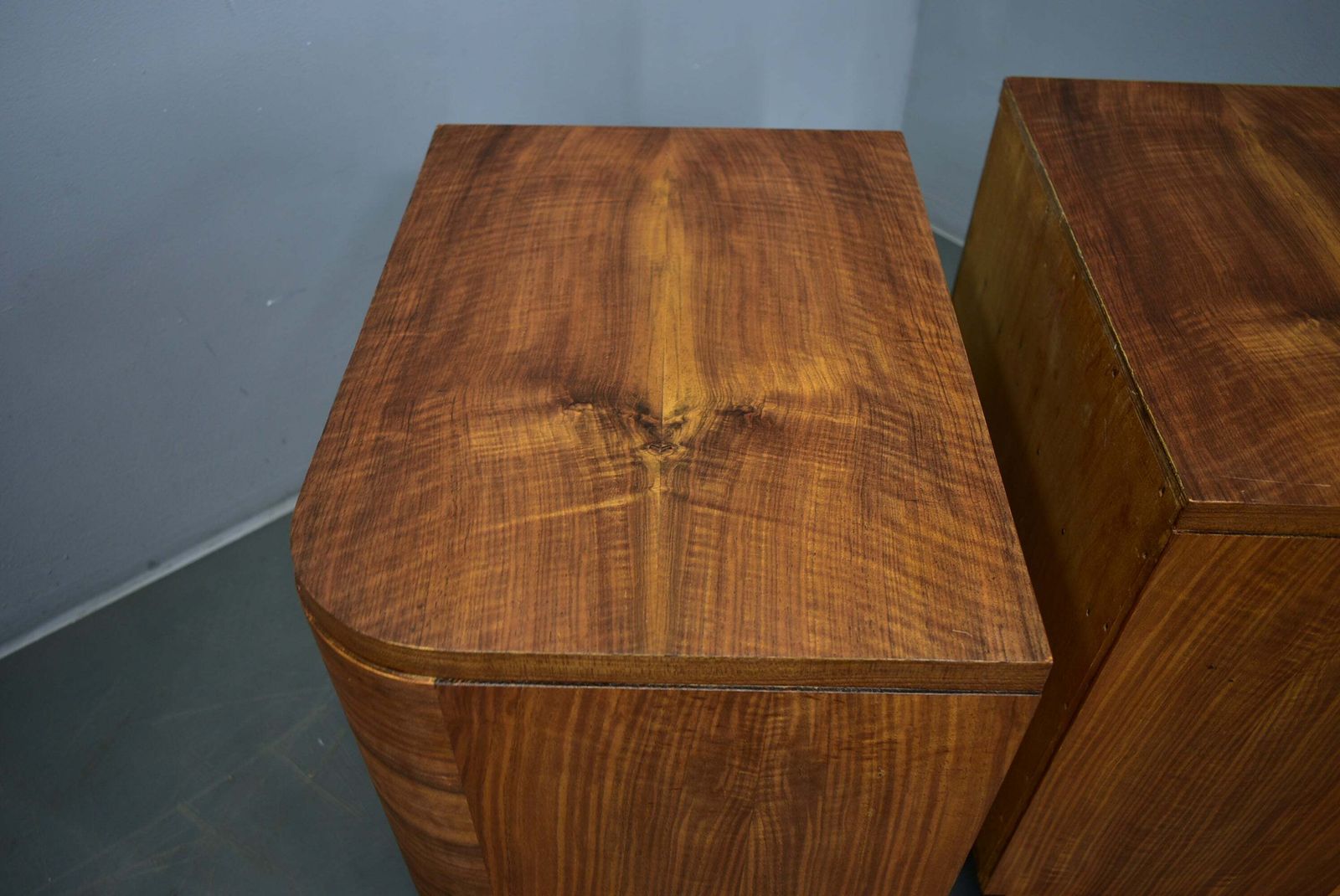 1298.0 1934s Pair Of Art Deco Bedside Tables, Czechoslovakia photo