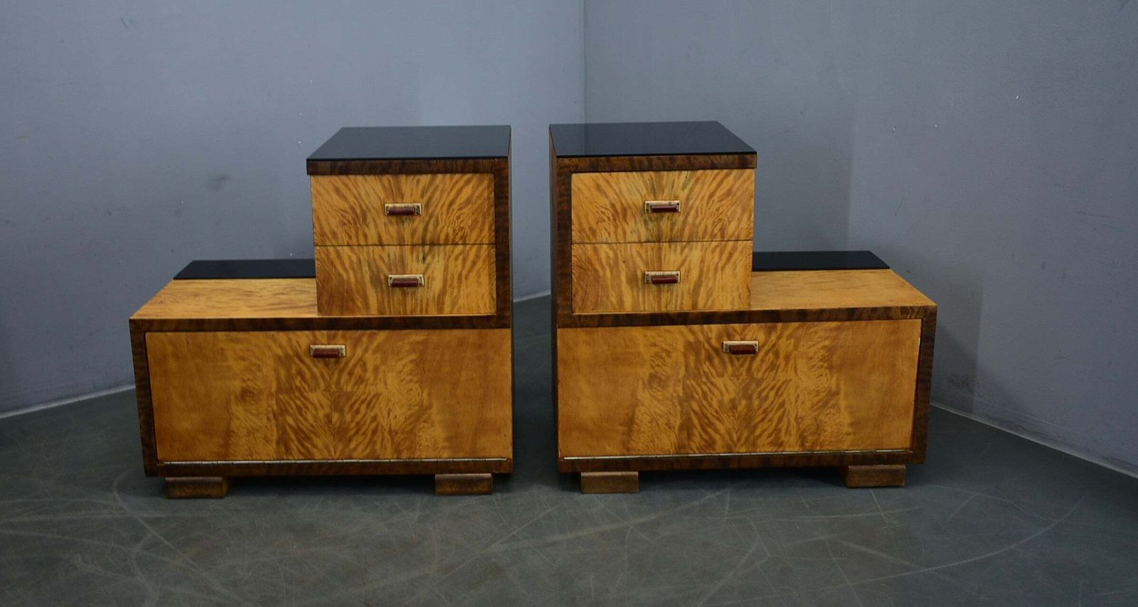 1939s Pair Of Art Deco Bedside Tables, Czechoslovakia photo Furniture