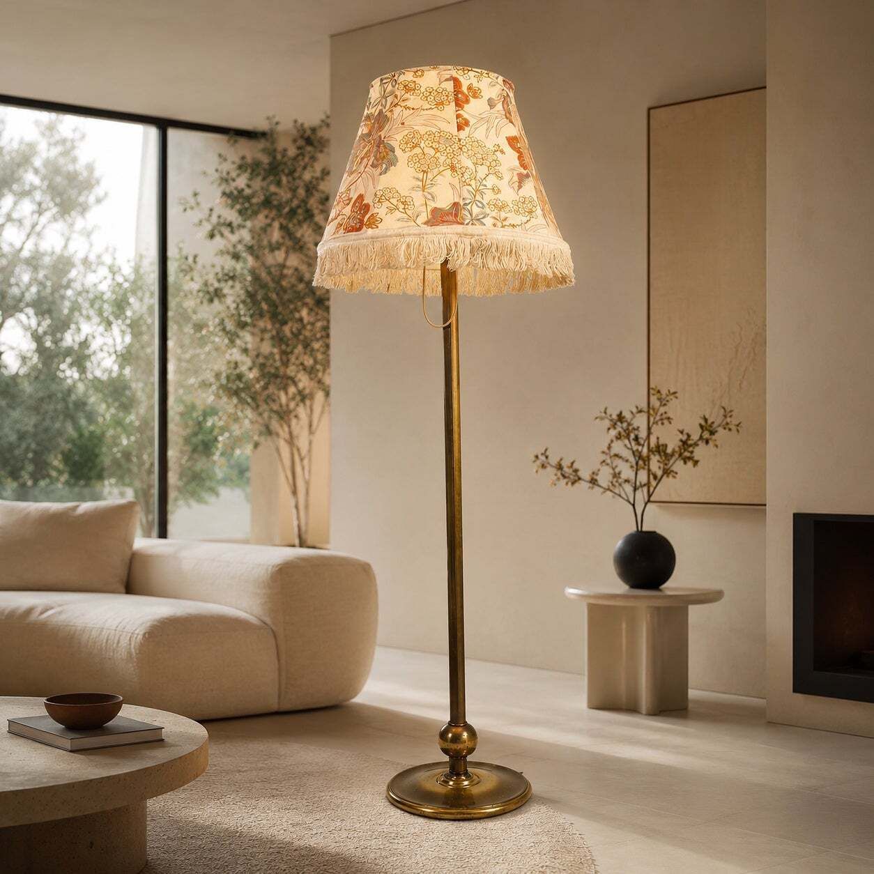 Lampadaire italien en laiton bruni, années 1950, par Luigi Caccia Dominioni pour Azucena photo vinterior