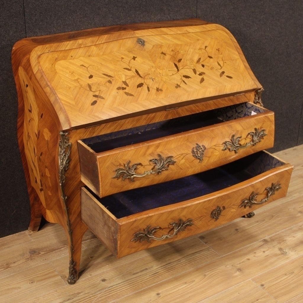 Bureau français en bois marqueté, XXe siècle photo buy