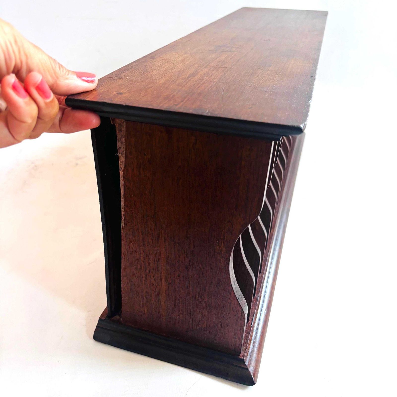 325.0 Antiek Edwardiaans Mahonie Tafelblad Notenrek & Bureau Documentenorganizer, ca. 1910 photo