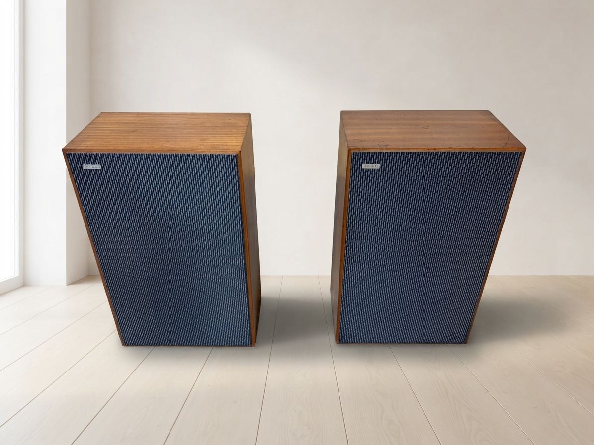 photo furniture Pair Of Tesla Ars 825 Hi Fi Speakers, Vintage Wooden Cabinets, Czechoslovakia, 66 × 41 × 25 Cm