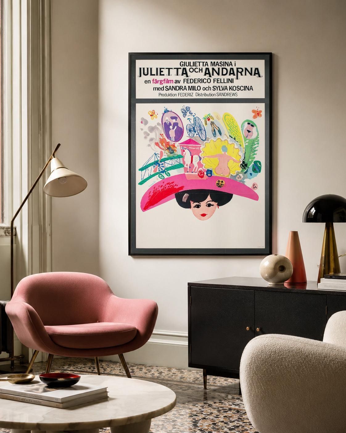 Juliet Of The Spirits 1966 Zweedse filmposter, Bengt Serenander photo furniture