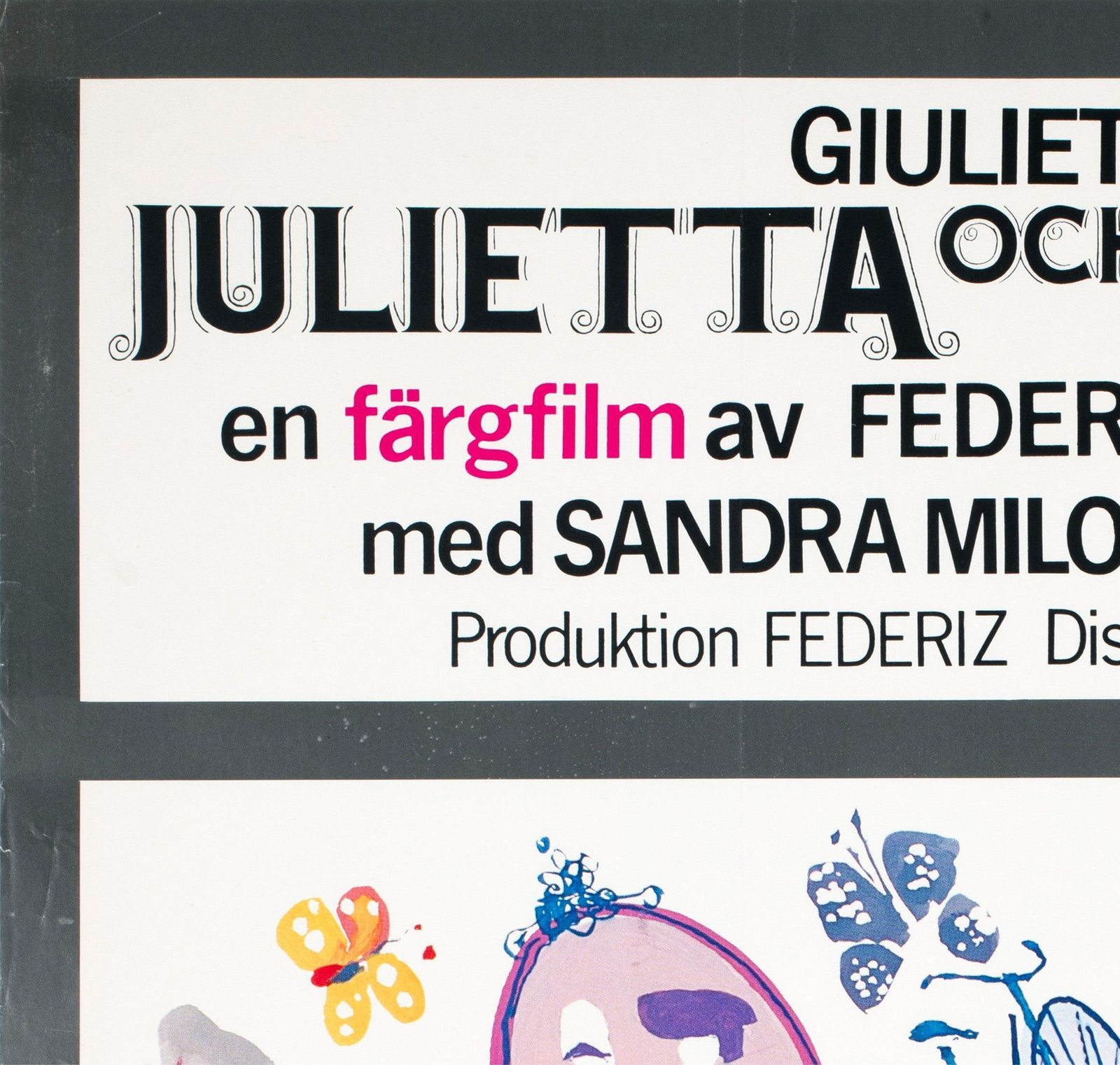 Juliet Of The Spirits 1966 Zweedse filmposter, Bengt Serenander photo for sale
