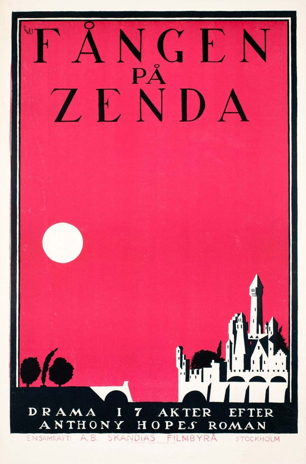 The Prisoner Of Zenda 1922 Swedish Film Poster, Curt Peters