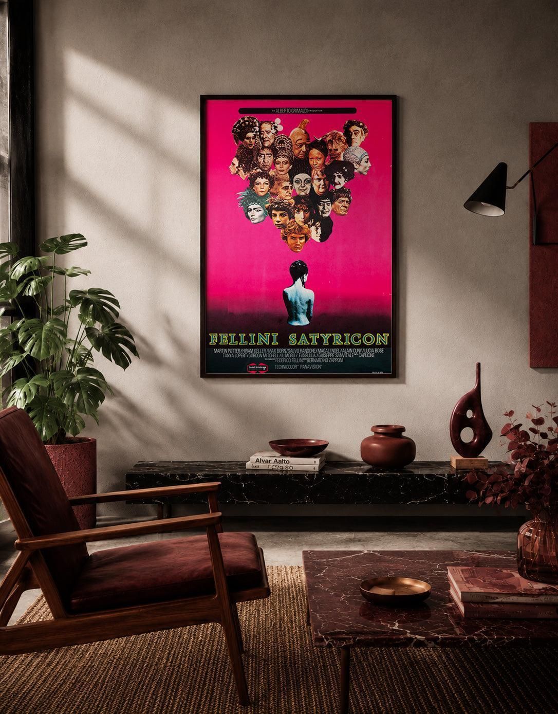 Fellini Satyricon 1969 Swedish Film Poster photo furniture