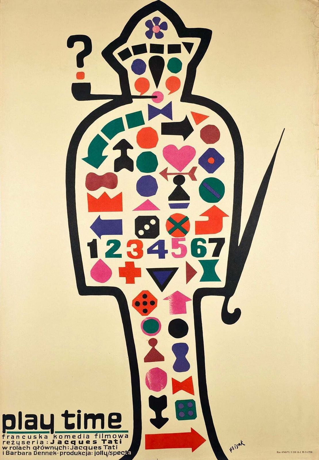 Playtime 1971 Poolse A1 filmaffiche, Jerzy Flisak