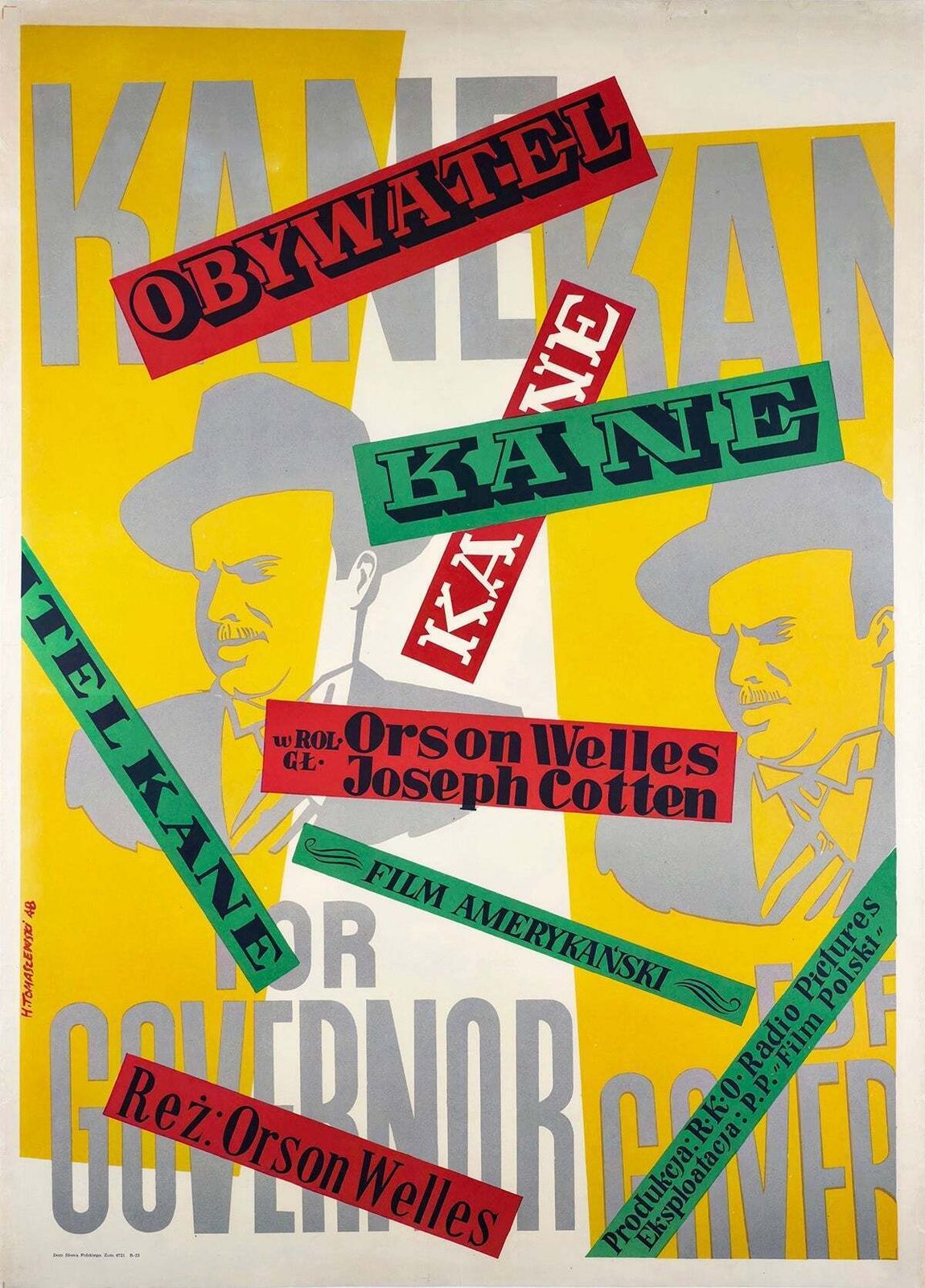 Citizen Kane 1957 Poolse A1 Filmposter, Henryk Tomaszewski