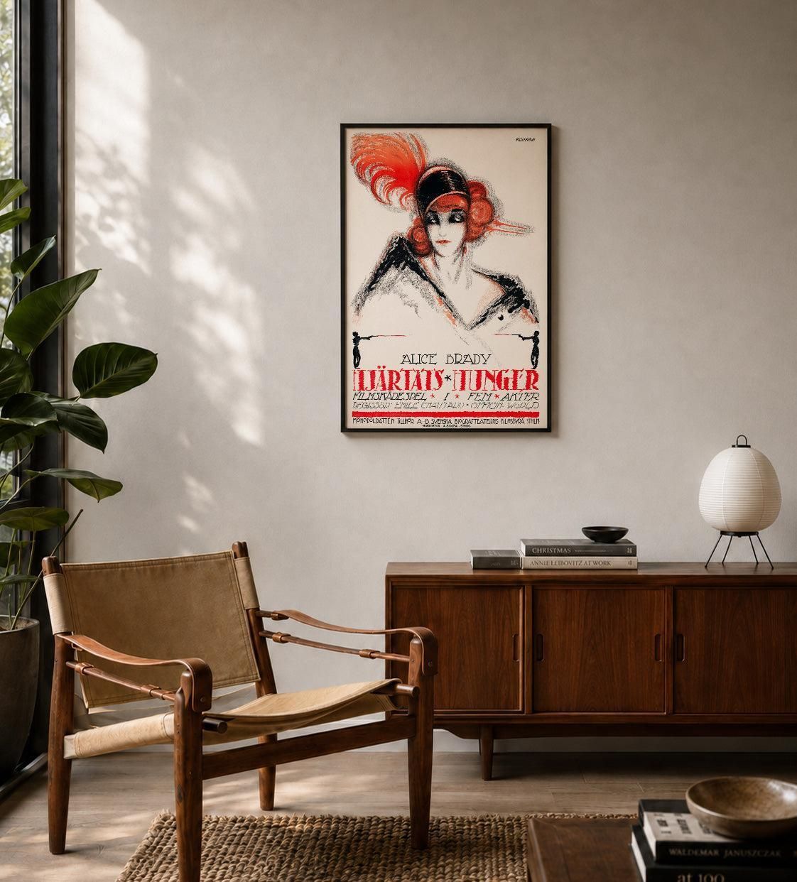 Affiche suédoise du film The Hungry Heart, 1917, Eric Rohman photo furniture