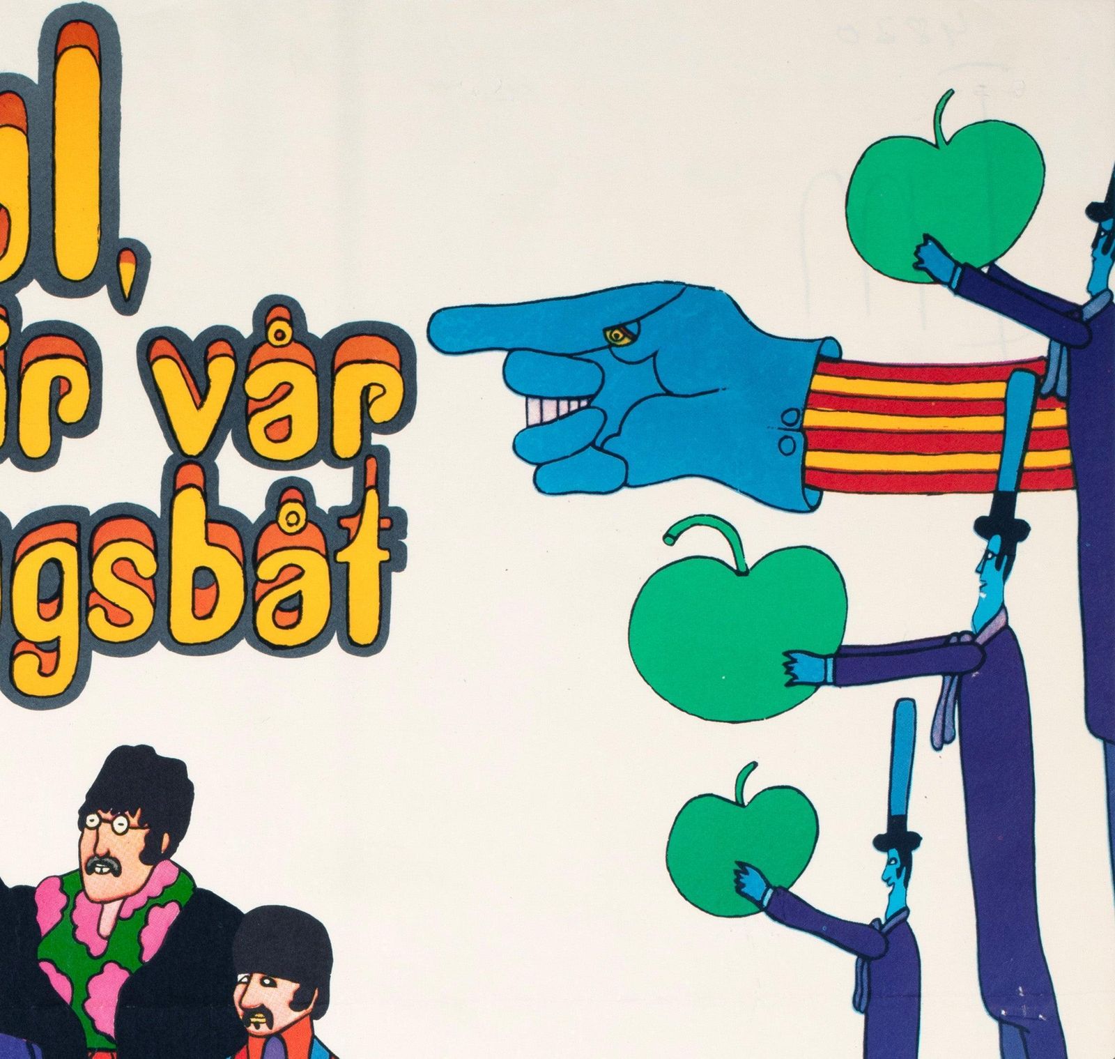 Affiche de cinéma suédoise The Beatles Yellow Submarine, 1968, Heinz Edelmann photo Art