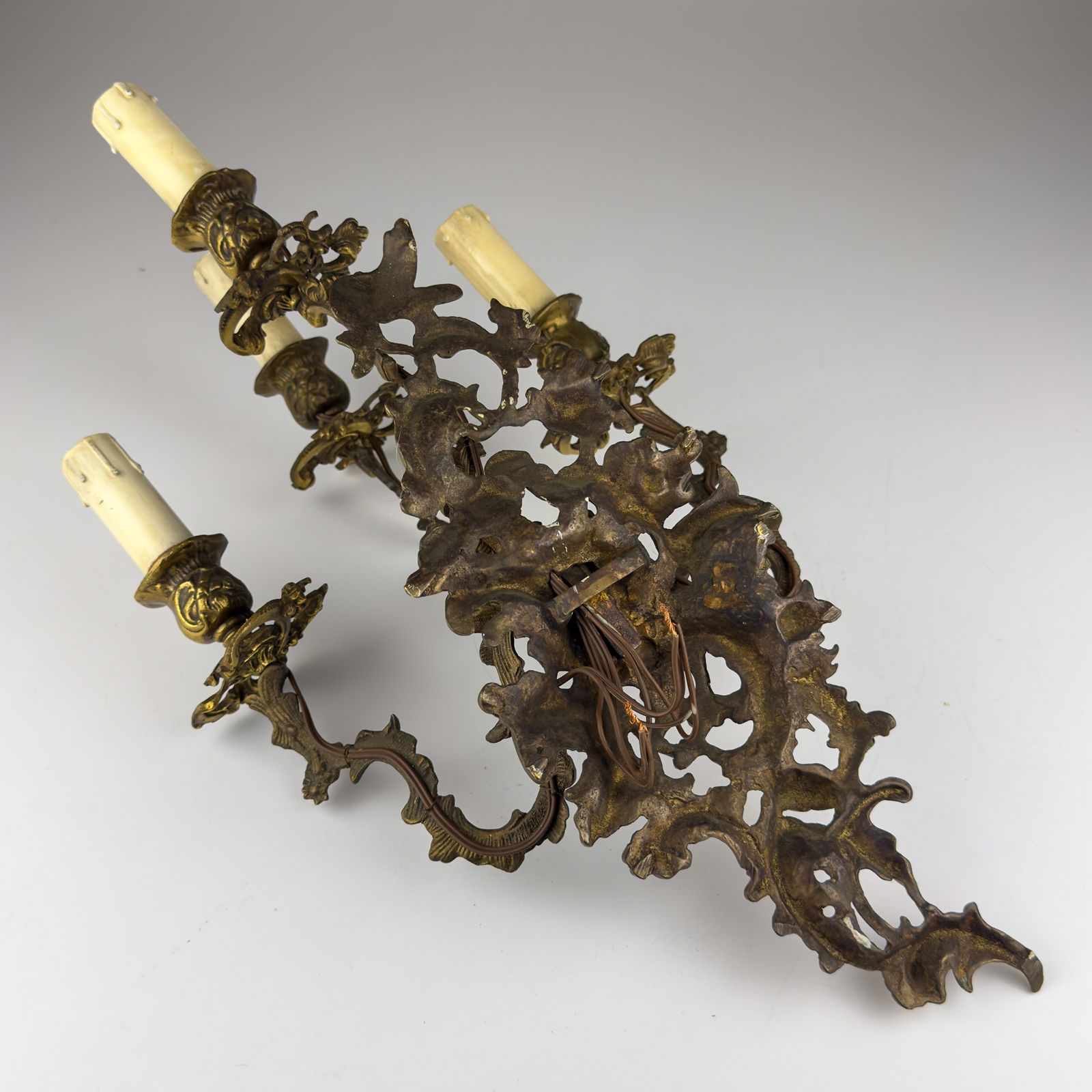photo for sale Vintage Bronze Wall Sconce   Italian Home Decor   Italy, 1930s