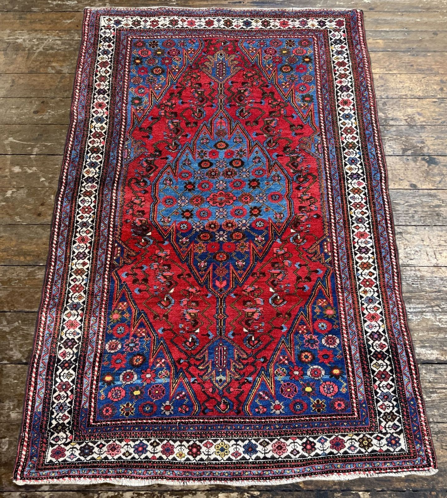 Antique Hamadan Rug 1.96m X 1.30m photo Textiles