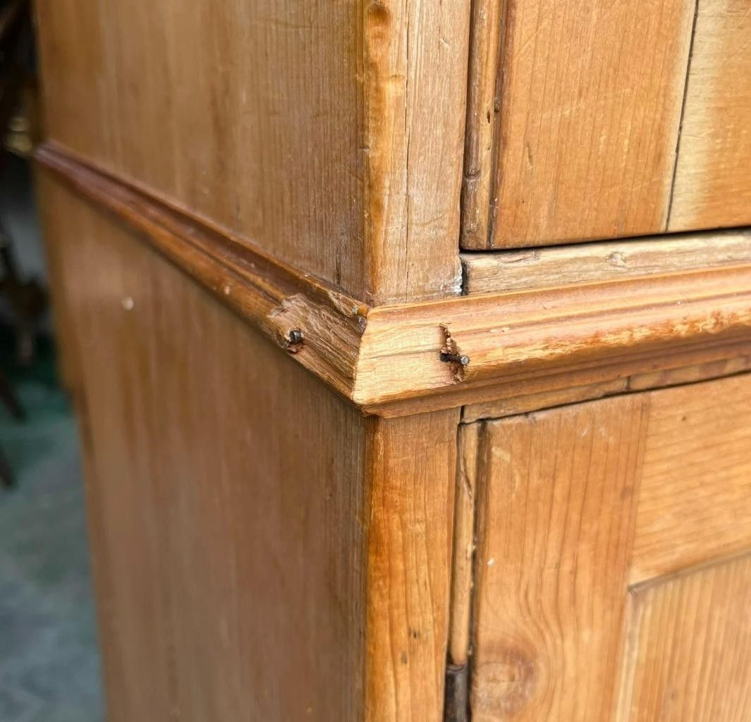 Furniture Antique 19th C Pine Large 4 Door Kitchen Housekeepers Larder Pantry Cupboard photo