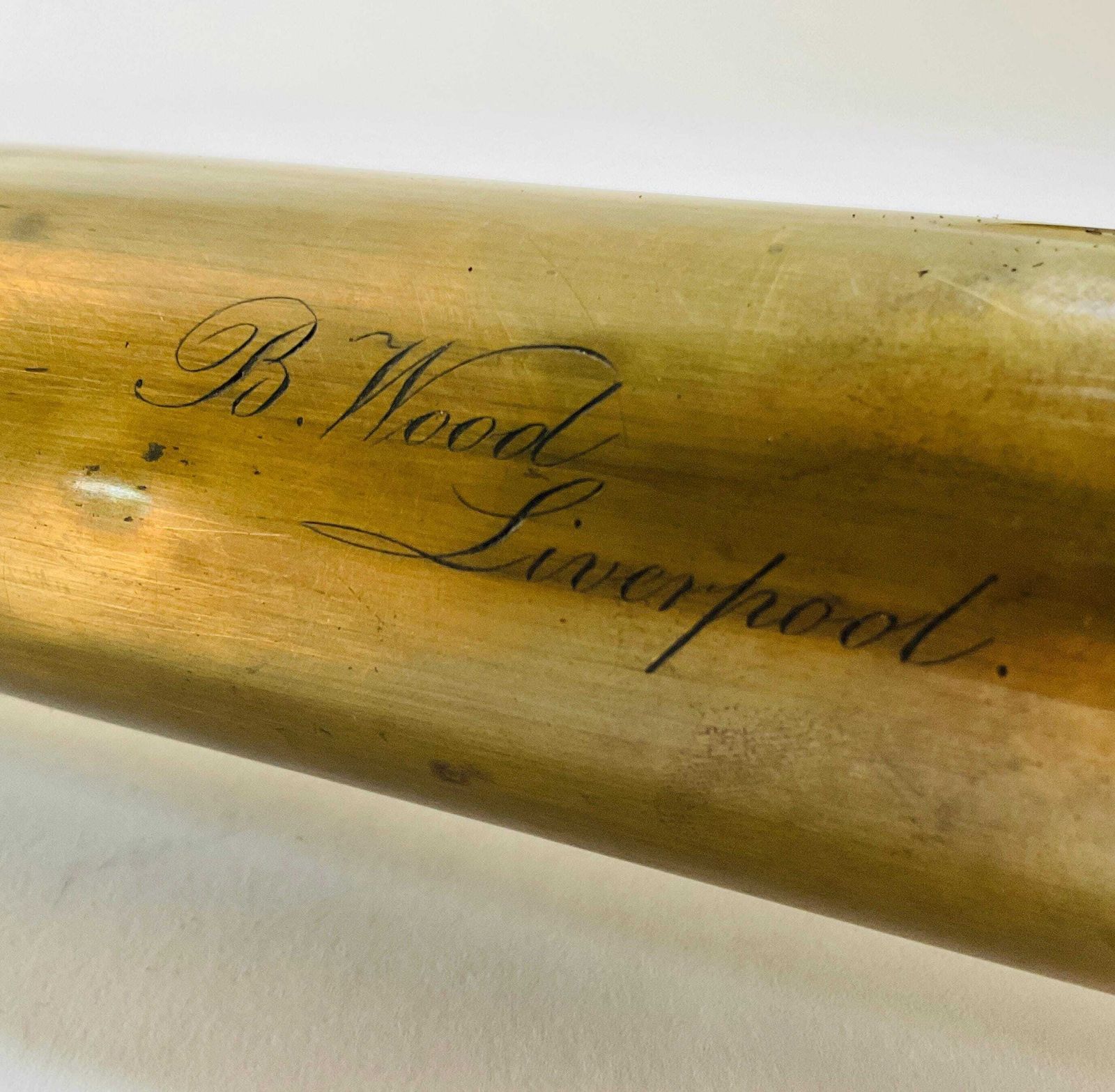 Antique 19th Century Maritime Leather Covered Brass Officer Telescope With Sunshade & Field Stop photo buy