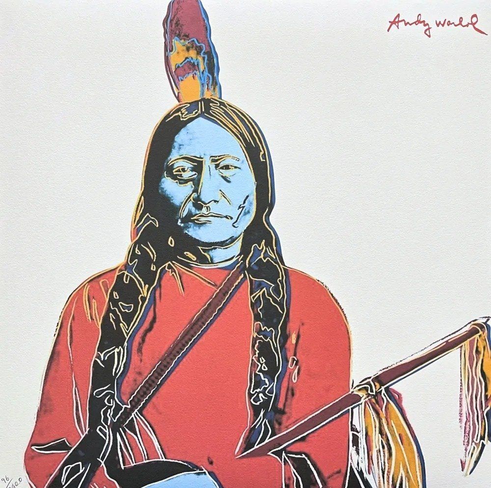 Andy Warhol, Sitting Bull Red, jaren 1980, print photo Kunst