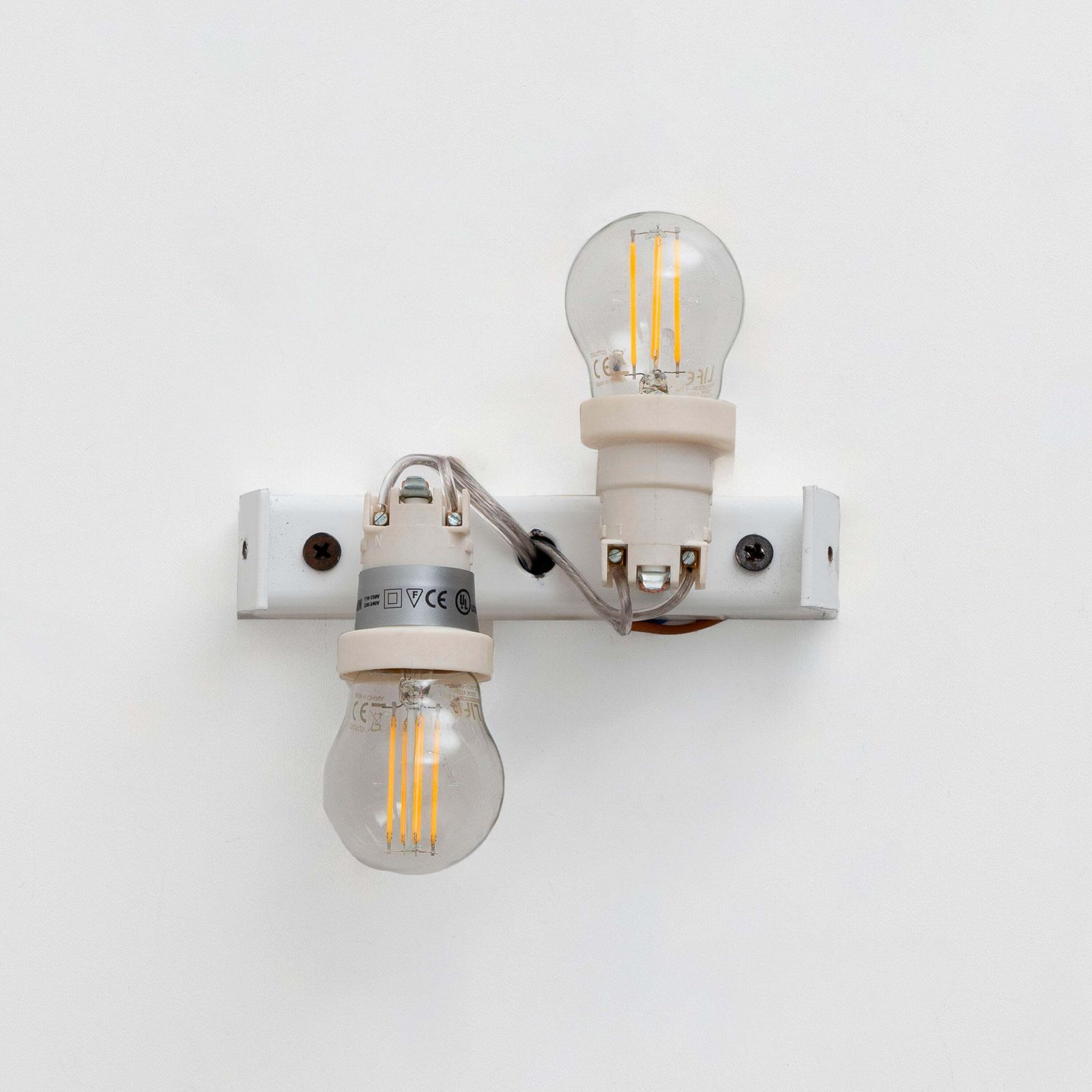 photo furniture Paar Murano Glazen Wandlampen van Helder Glas met Reliëfdecor