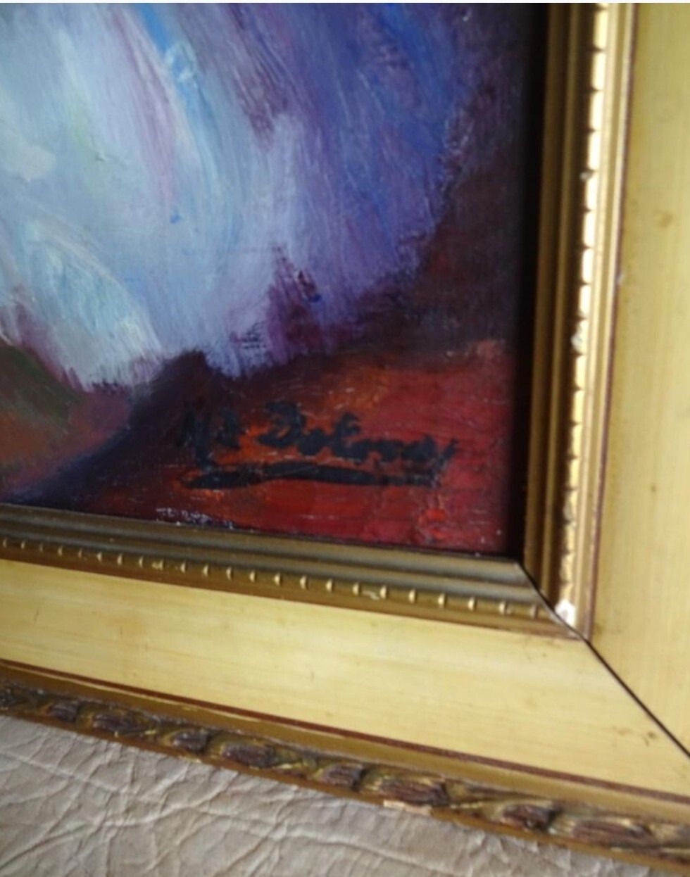 Antique Oil Painting Portrait Woman Dancer Impressionist 20th Century photo vinterior