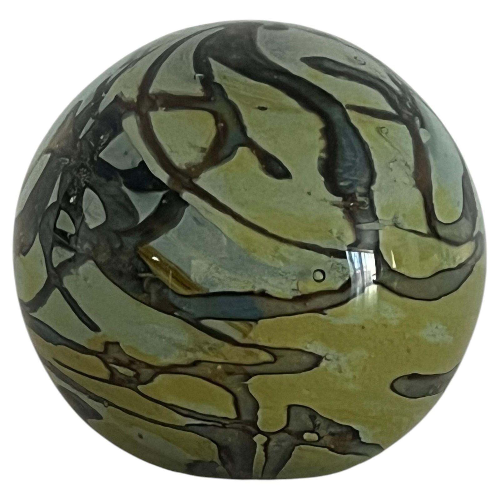 Mdina Glass briefbeschwerer, abstract design, handgemaakt, Malta, jaren 1970
