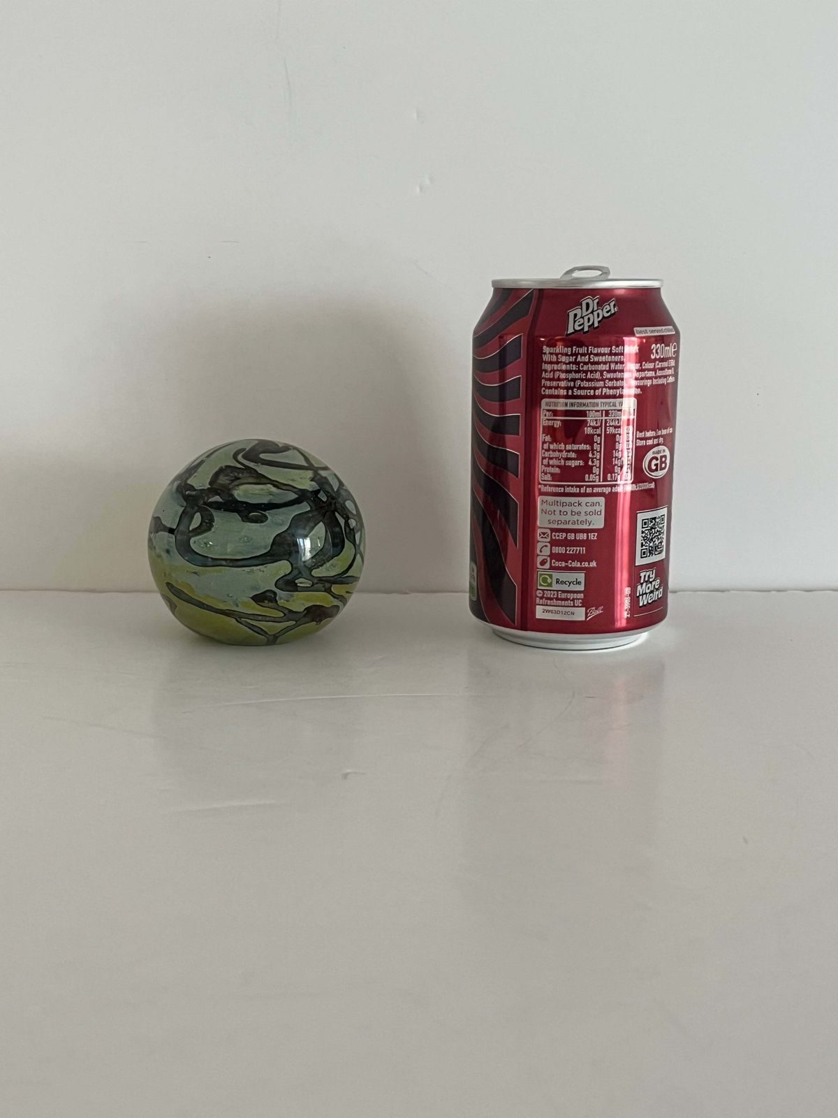 Mdina Glass briefbeschwerer, abstract design, handgemaakt, Malta, jaren 1970 photo vintage