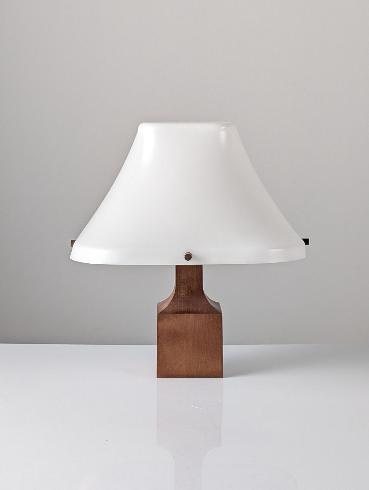 Danish Modern Teak Table Lamp With Pagoda Acrylic Shade, 1960s photo 1613.0