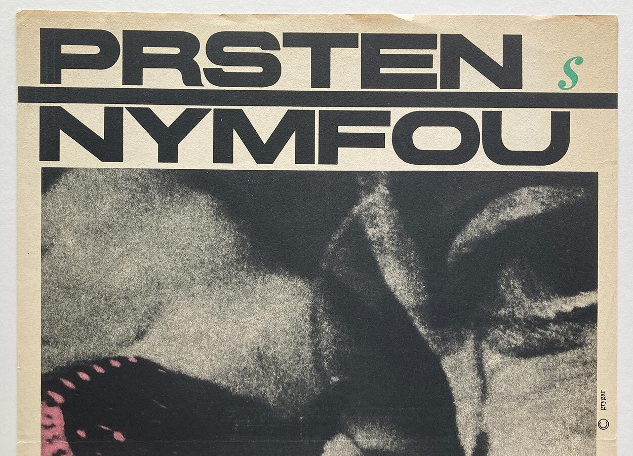 Affiche de cinéma originale, Mermaid On The Signet Ring, Milan Grygar, 1967, design tchèque vintage photo furniture