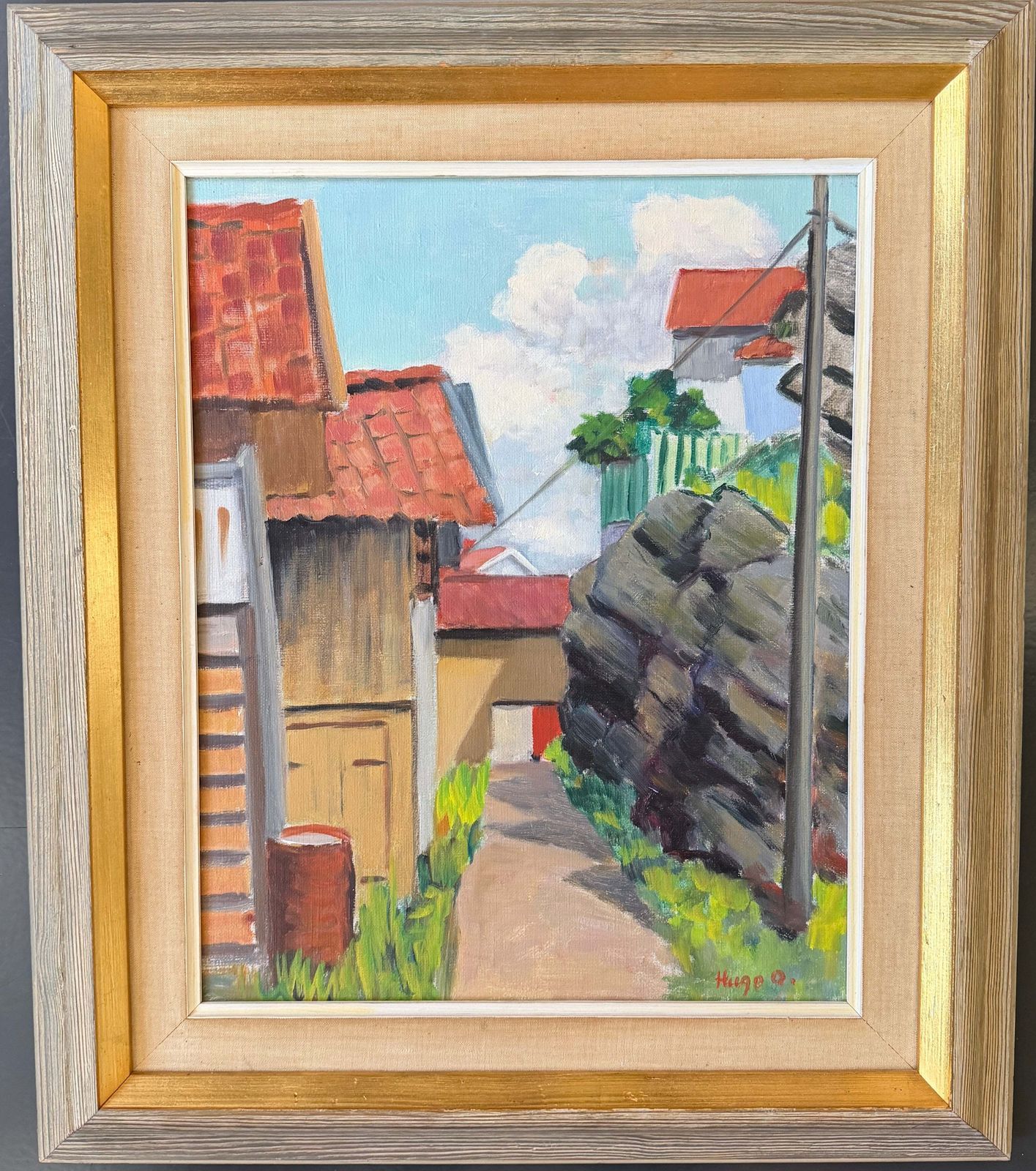 Zomerdag in Bohuslän. Vintage Zweeds olieverfchilderij van Karl Hugo Olsson