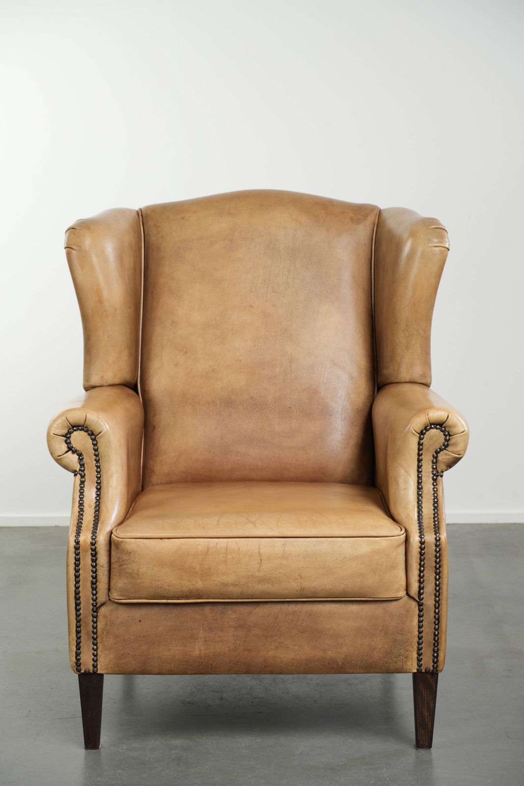 Lichte Koeienhuid Vleugelfauteuil Met Tijdloze Engelse Uitstraling En Goed Zitcomfort photo furniture