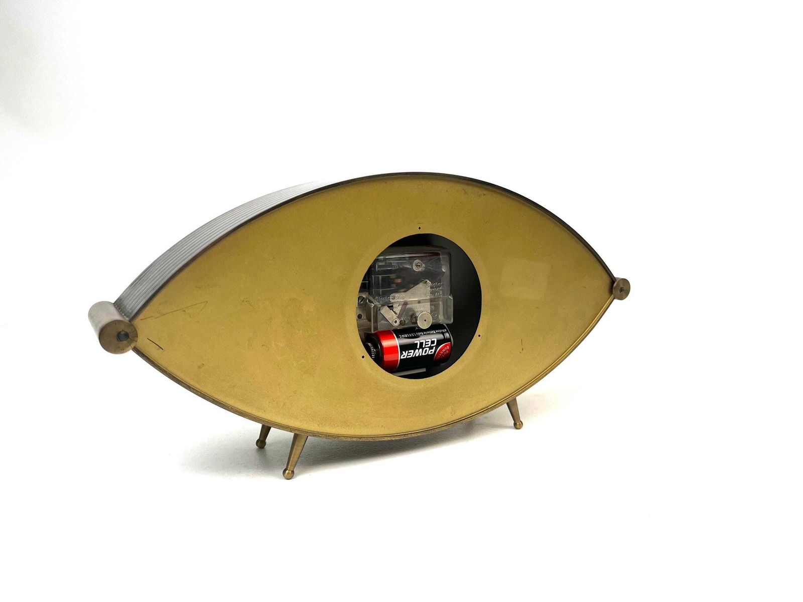 photo furniture Rare Mid Century Solid Heavy Brass Eyeball Desk Clock By Richard Rau Atlanta Germany 1960