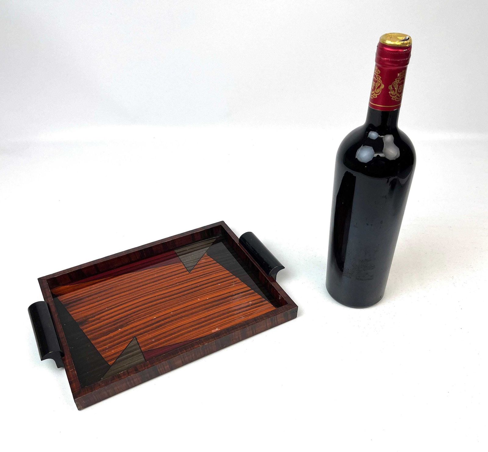 Plateau de service cocktail Bauhaus cubiste Art déco, rare et de petite taille photo for sale