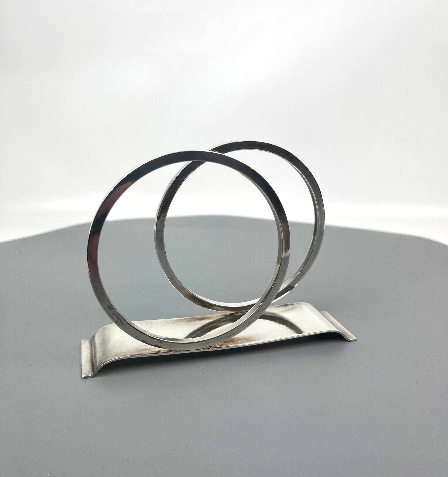 Rare Cubist Silver Plated Bauhaus Art Deco Letter Holder Stand By Carl Deffner Germany 1930