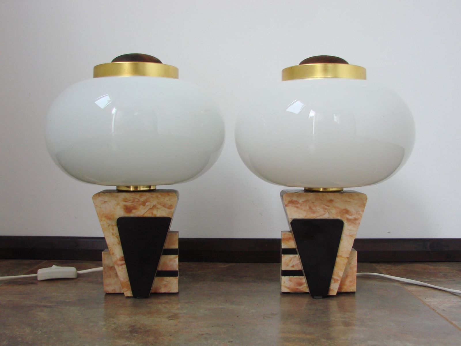 Lighting A Pair Of Art Deco Style Table Lamps, 1950s photo
