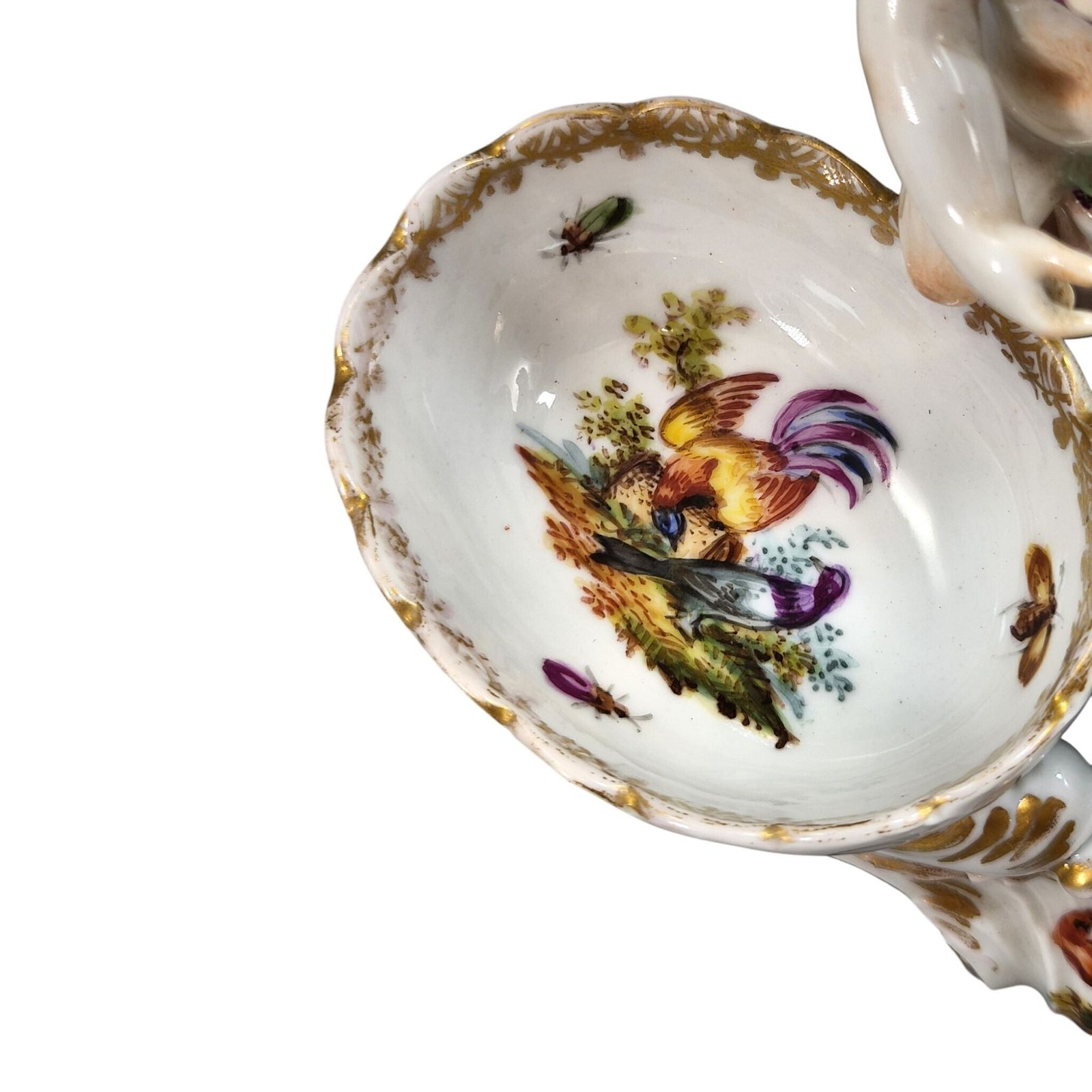 photo furniture German Kpm Berlin Rococo Revival Figural Double Salt Cellar, C.1870 1890
