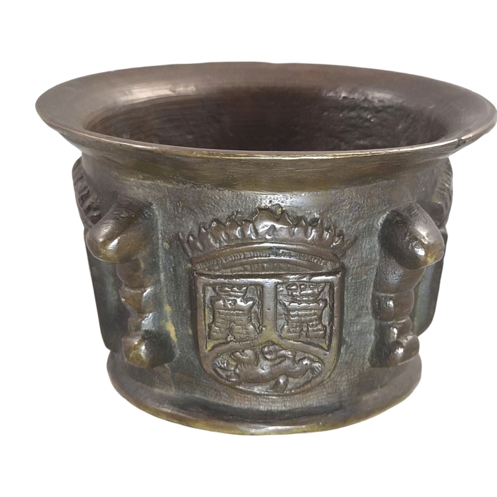 Spanish Cast Bronze Apothecary Mortar With House Of Enríquez Heraldry, C.1650 1720 photo furniture