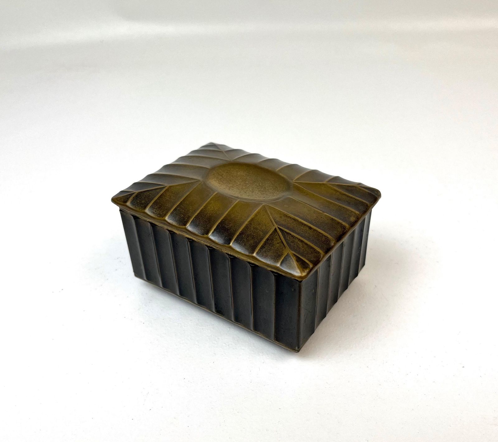 Rare Beautiful German Bauhaus Patinated Brass Art Deco Jewelry Box By Wümak photo Home Decor