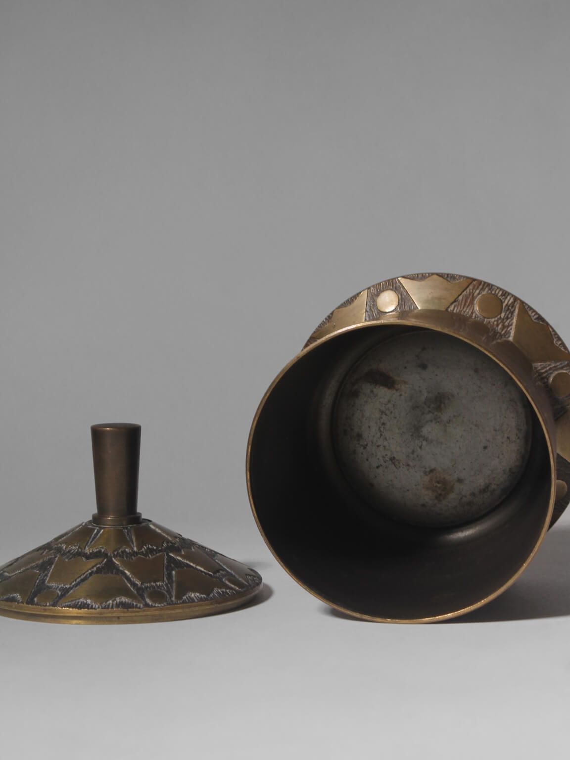 Deens art deco bronzen pot met deksel van Nordisk Malm, jaren 1930 photo for sale