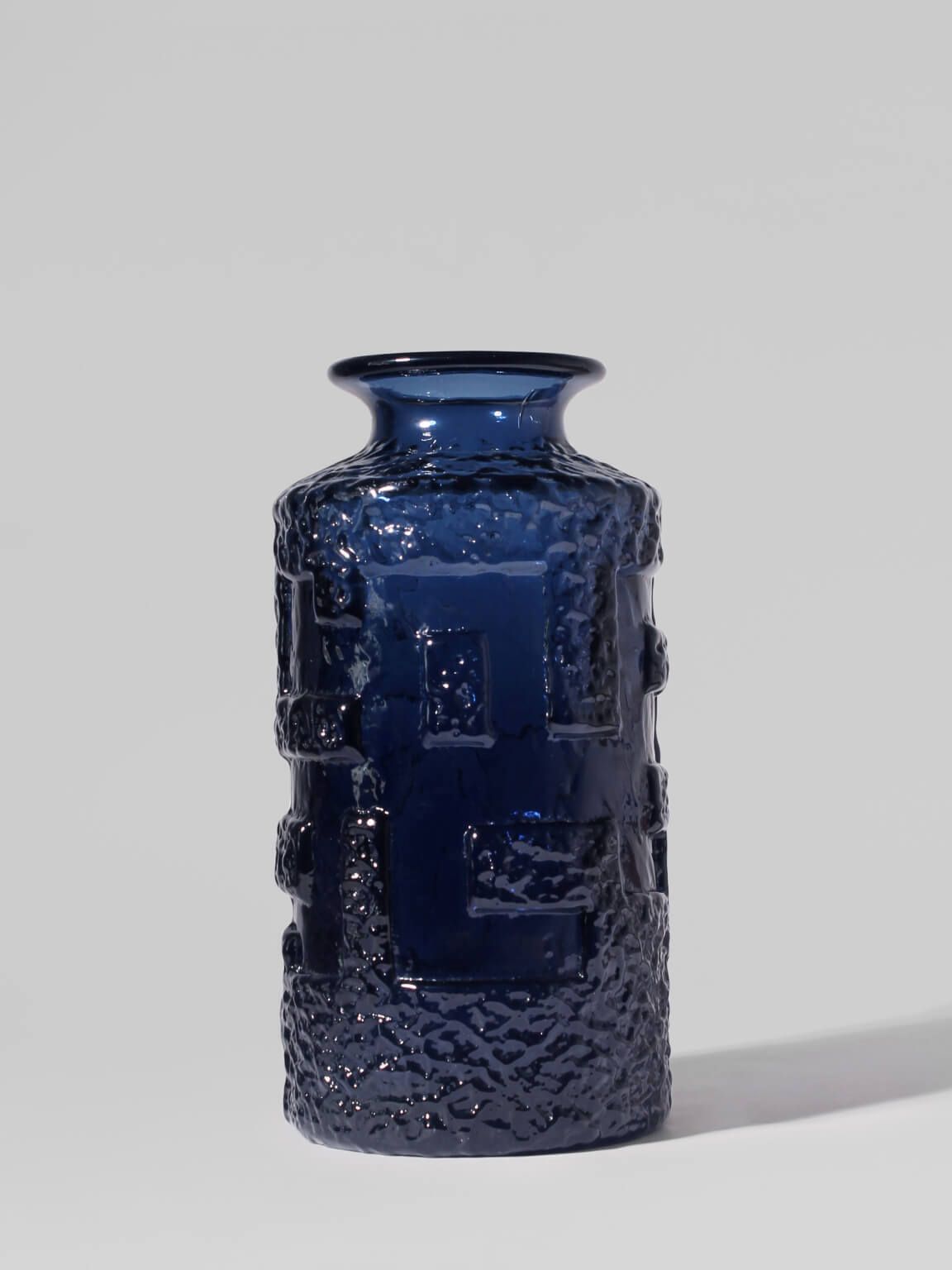Göte Augustsson Massive Dark Cobalt Glass Vase, For Ruda Glasbruk, 1960s