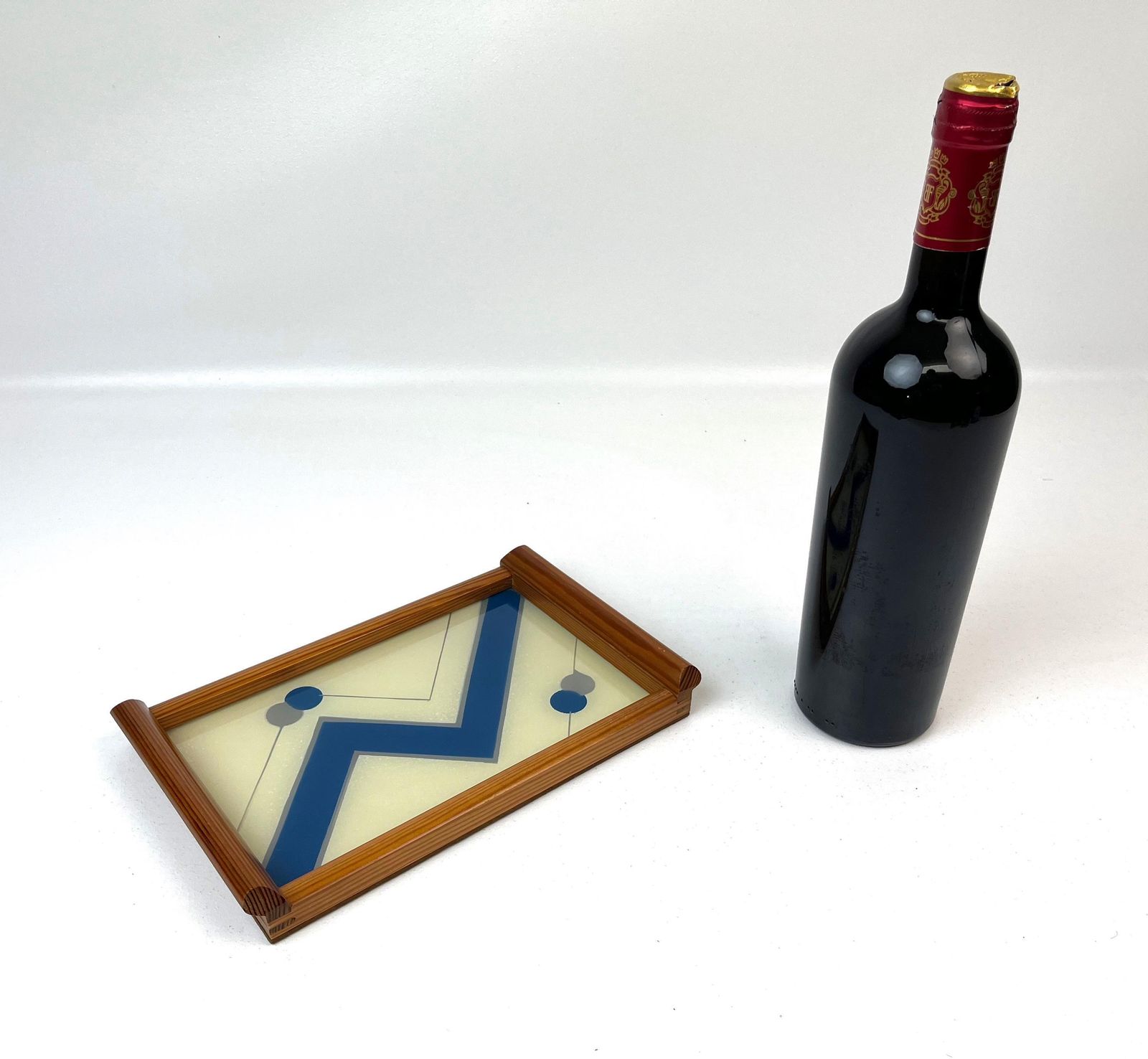 Plateau de service cocktail Bauhaus Suprématisme Streamline Cubiste Art déco, rare et de petite taille photo 376.0