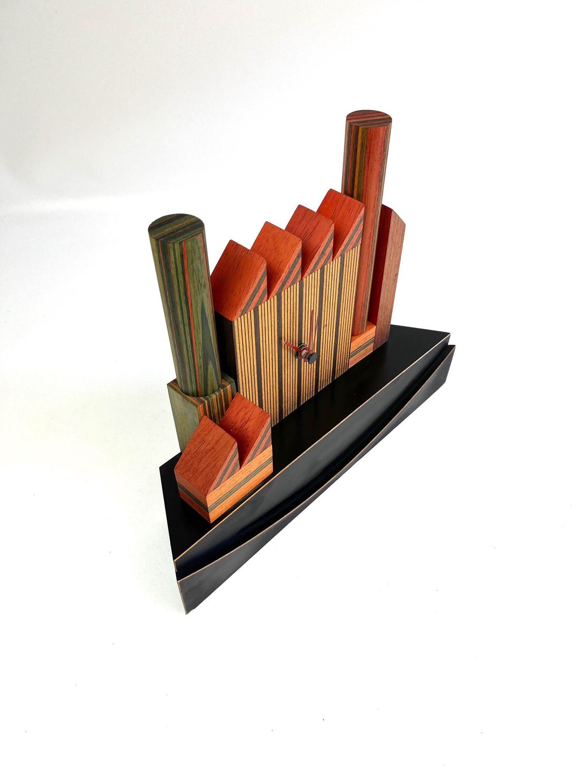 Zeldzame bureauklok uit de jaren 80, postmodern Memphis-design, van Pirondini photo buy