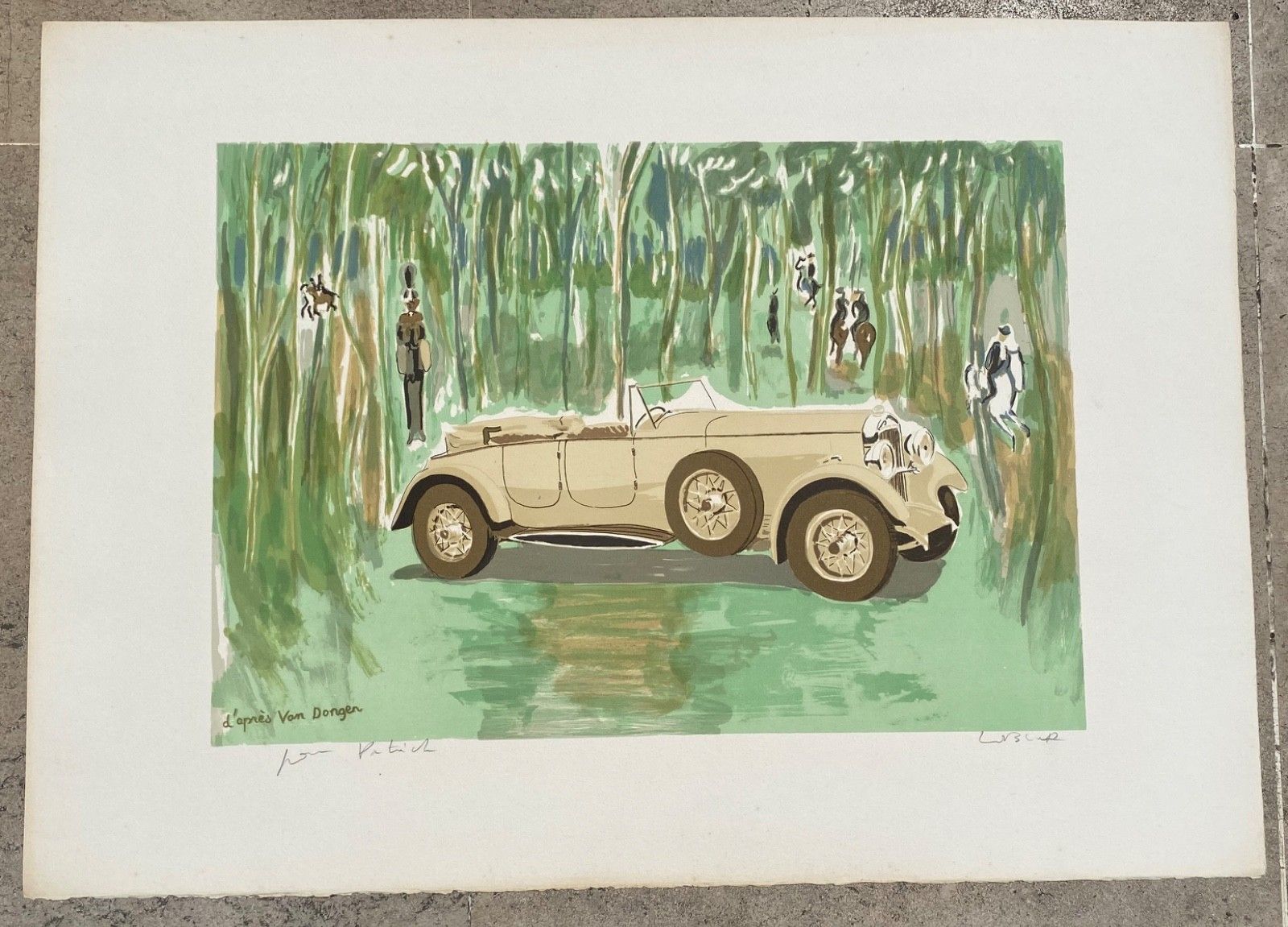 Daniel Lebier Signed Lithograph Mercedes Benz 770 Cars Cars