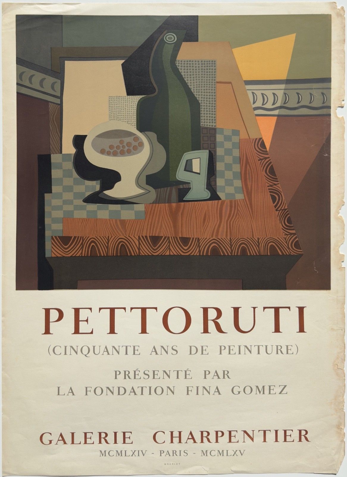 Affiche lithographique Emilio Pettoruti, Mourlot, Expo 65, Galerie Charpentier