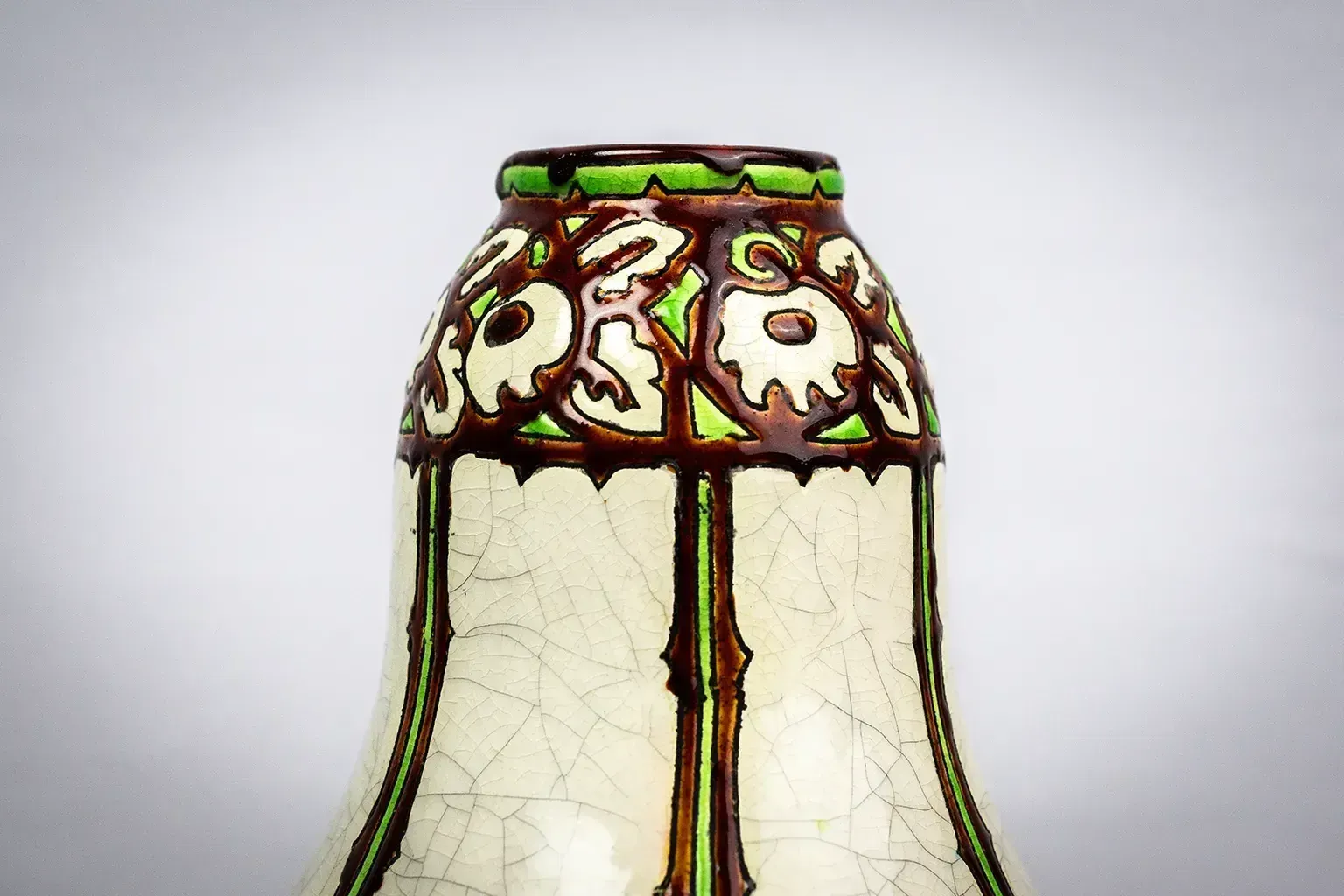 Calabash Vase By Charles Catteau For Boch Frères Keramis – Crackled Earthenware D.983 Decoration photo 750.0